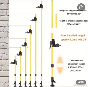 Podpůrný teleskopický stojan, 4,2m - 2