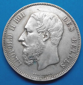 mince stříbro Leopold II. stará Belgie - 2