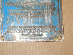 Prodám originální tovární štítek Walter z 20.-30. let - 2