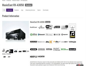 Yamaha RX-A3050B Aventage11.2,Atmos,Bluetooth,Wifi, Spotify, - 2
