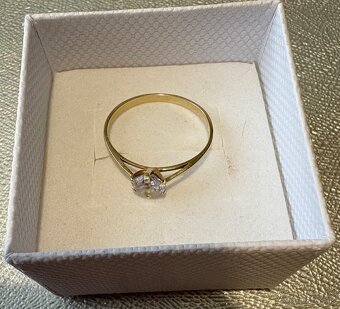 Zlatý zásnubní prsten – 14k zlato, velikost 58 - 2