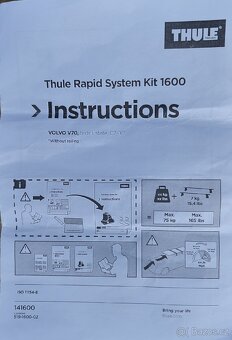 Kit Thule 1600 - VOLVO V70, 5-dr kombi 07-16 - 2