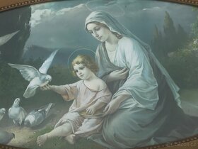 Starožitný obraz Panna Marie s Ježíškem - 2