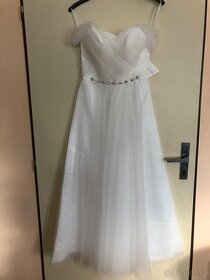 Bílé šaty věneček, ples, společenské, svatba - 2