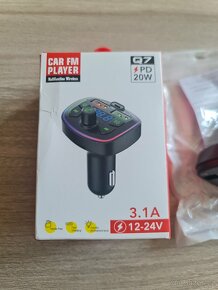 FM Transmitter do auta s RGB,USB/USB-C, Bluetooth, mp3 nové - 2