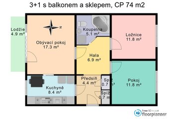 Pronájem samostatného zařízeného pokoje, 13 m2, Brno - Starý - 2