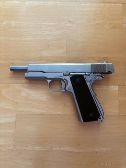 Colt 1911 Nikl - celokov, blowback - WE - 2