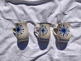 Hrdějovická keramika - hrnky MODRÝ KVĚT, MODRÉ PROUŽKY - 2