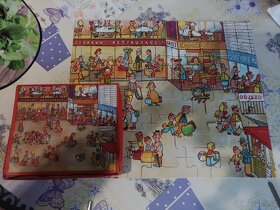Dětské retro puzzle Nádraží. - 2