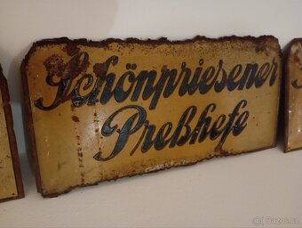 Stará reklamní cedule KRÁSNÉ BŘEZNO - LISOVANÉ DROŽDÍ - 2