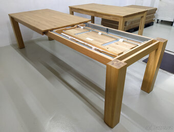 Nový jídelní stůl rozkládací celomasiv DUB 100x200 +100cm - 2