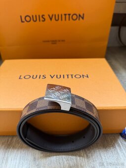 Louis Vuitton Damier Ebene Canvas Belt, hnědý pásek - 2