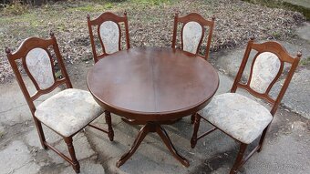 Masivní rozkládací stůl + 4x židle - 2