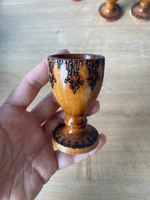 Starožitné dřevěné kalíšky na vajíčka- 6 ks - 2