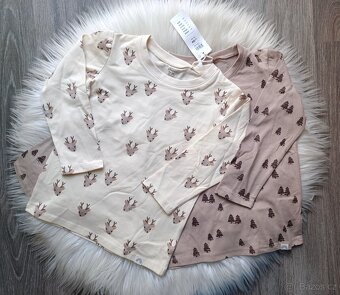 Vánoční tričko sobi a stromky Lindex vel.98 a 104 - 2