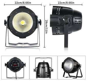 LED PAR, 100 W COB bílá+teplá bílá - 2
