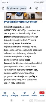 Pračka předem plněná Gorenje W2PNEI74SA1SW/CZ - 2