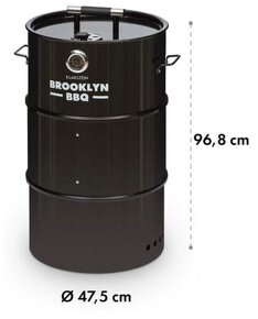Brooklyn-BBQ, grilovací soudek, 4 v 1, Ø 42 cm, - 2