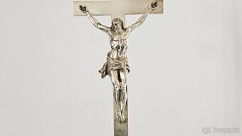 Ag stříbro stolní krucifix loťák rok 1864 biedermeier styl - 2