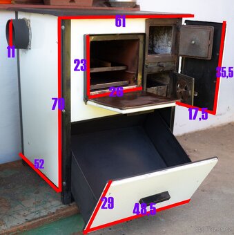 Rekreant RESTAUROVANÝ SPORÁK KOMPLET - bílý, levý kouřovod - 2