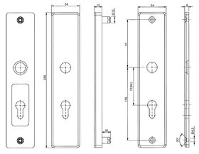 Bezpečnostní kování FAB BK 525/90 - 2