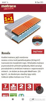 Nepoužitá matrace Drevočal 160x200x19 - 2