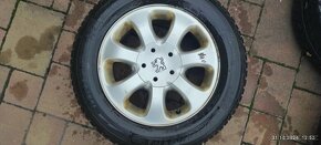 Kola 15, 4x hliník PEUGEOT,CITROEN ,zimní pneu 195/65R15 - 2