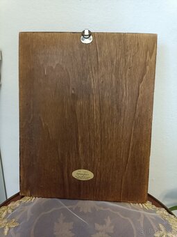 Starožitná dřevěná, zlacená Ikona. Značeno. - 2