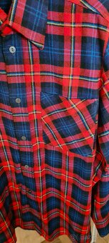Vintage kostkovaná červenomodrá flanelová košile - 2