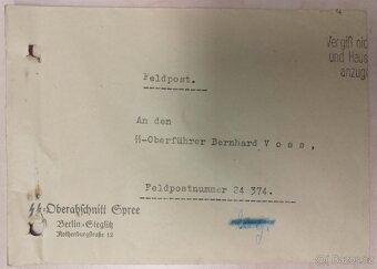 DOKUMENTY PO GENERÁL SS BERNHARD VOSS 1 - 2
