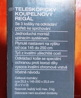 Nový teleskopický koupelnový regál - 2