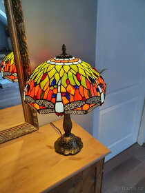 Vitrážová lampa VELKÁ - Vážky - Tiffany styl - 2