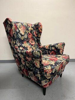 křeslo ušák IKEA Strandmon vč. polštářku - 2