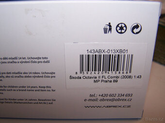 Škoda Octavia II FL Combi MP Praha 89 1/43 model ABREX - 2