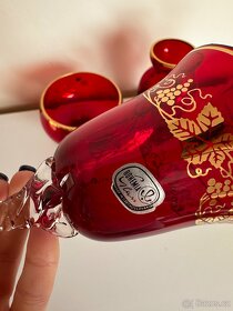 Sada tmavě červeného skla Bohemia Glass - 2
