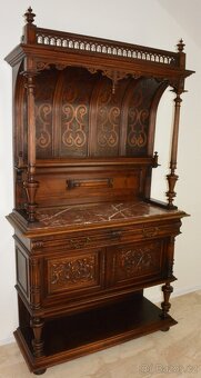 Starožitná řezbovaná komoda s nástavbou - 225 cm - 2