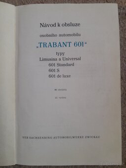 Trabant 601 příručka - 2