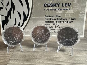 investiční stříbrná mince 1 Oz Český lev 2023 BU - 2