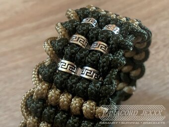 Paracord náramek (20 cm) oliv - bronze - 2