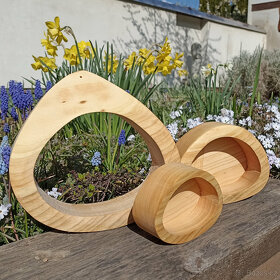 dřevěné dekorace- domečky - 2