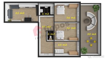 Prodej krásného bytu 4+kk Komens.nám. 93m2 + 49m2 terasa ve  - 2