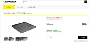 Gumová vana do kufru na Škoda Octavia IV - 2