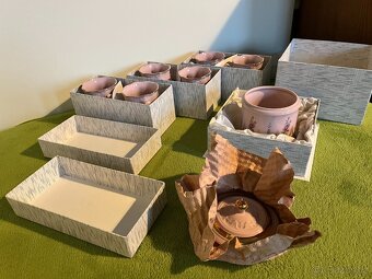 Růžový porcelán - čajová sada - 2