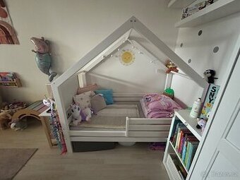 Domečková postel dominant se zábranou premium bílá - 2