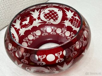 Egermann - set mísa a váza z rubínového skla - 2