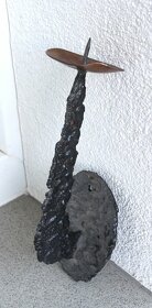 Železný závěsný svícen s měděným talířkem - 2