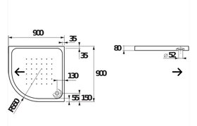 NOVÁ Sprchová vanička 90 cm Jika Deep - 2