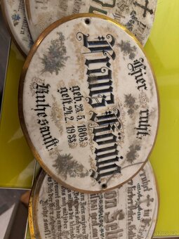 Německé náhrobní porcelánové desky - 2