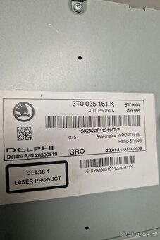 Originální autorádio Swing do škody superb - 2