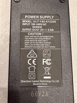 Nabíječka pro Chopper DC 67,2V 2A nová, pro Li-Ion Aku. - 2